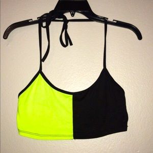 Split Color Halter Top